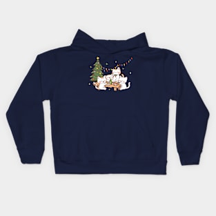 Christmas Party Cats Kids Hoodie